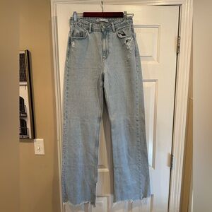 Zara Light Wash High-Rise Wide Leg Jeans